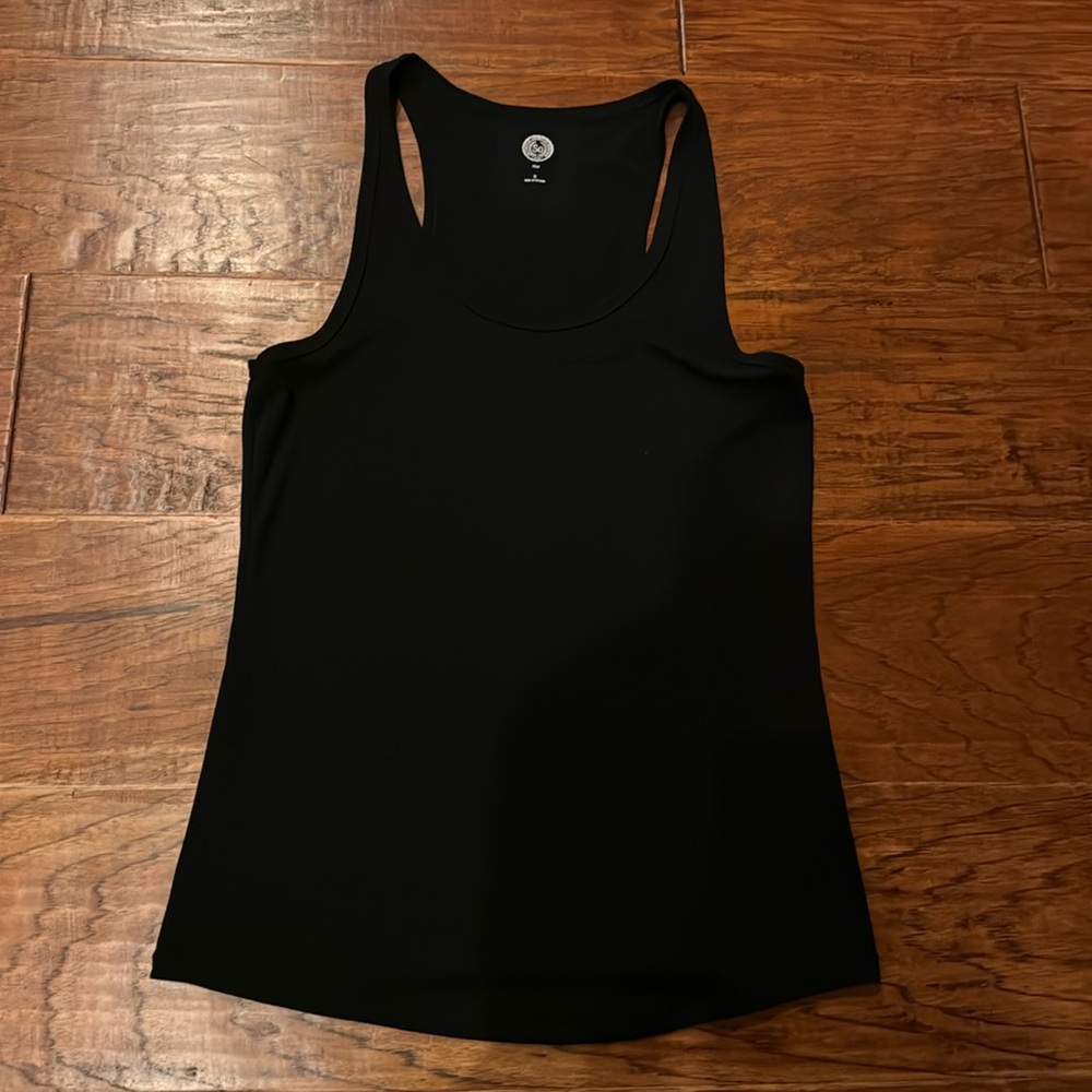 Fitted black tank top. Authentic American heritage. Size medium